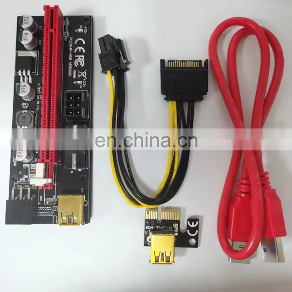 Ver009s Plus 8 Capacitor Riser Graphics Card Extension Adapter Cable Pcie1x to 16X Graphics Card Adapter Board photo-3