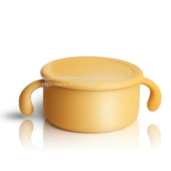 Weiqi Factory Silicone Snack Bowl With Lid Kids Training Snack Bowl photo-2