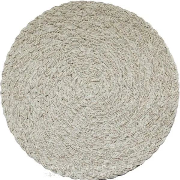 Hot Sale Eco-friendly Stocked Round Fabric PP Woven Placemat For Dinning Table Decoration photo-4
