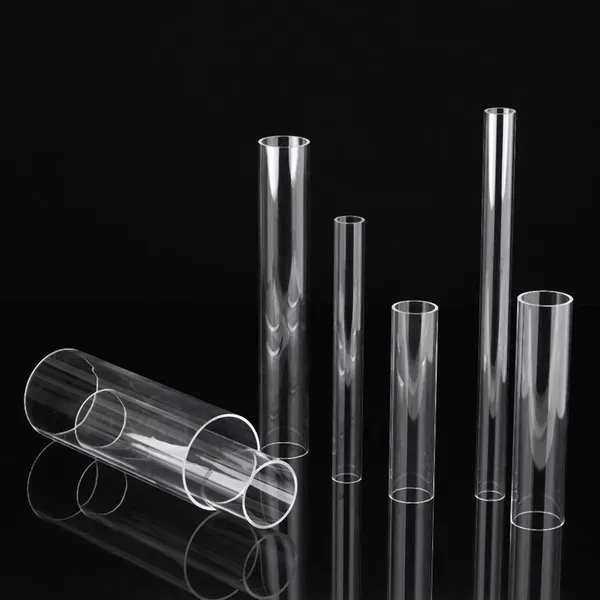 Transparent Round Clear Acrylic PVC Pipe Tube Customized Color Material photo-4