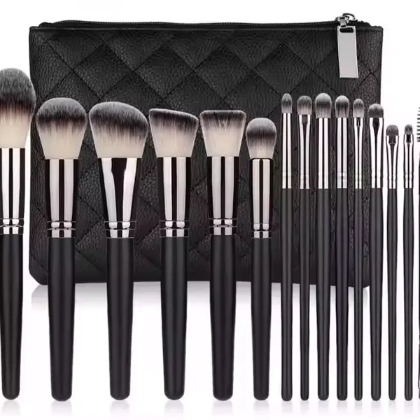 Cheap 15pcs Rose Gold Makeup Brush Set Cruelty Free Cosmetics Tool Soft Bristle Custom Logo Vegan Powder Blush Makeup Brush Set photo-2
