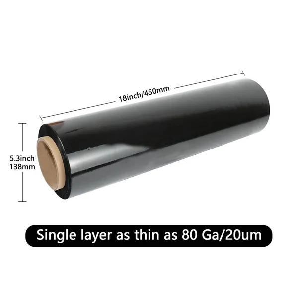 Black Color and Transparent High Barrier Flexible PE Stretch Film Wrap Soft Glossy Surface for Warehouse Packing photo-2