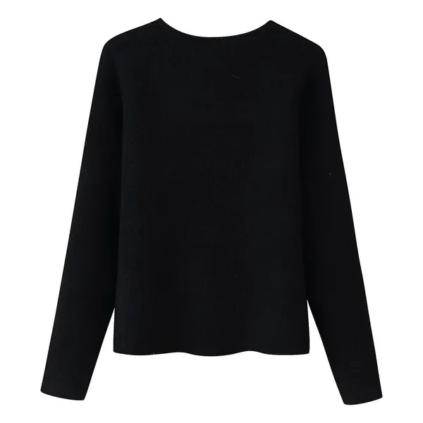 2025 New Fashionable Elegant Women's Clothing Wholesale Metal Buckle Decor V-Neck Sweater Coat ... photo-3