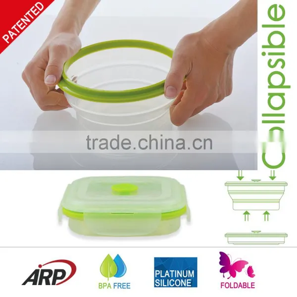 500ml PP Lid Collapsible Silicone Food Storage Non-stick BPA FREE FDA, LFGB, DGCCRF photo-2