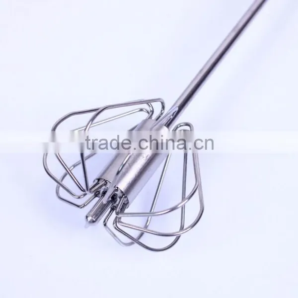 Wholesale 14'' Stainless Steel Egg Whisk Hand Push Mixer Hand Pressing Down Semi Automatic Egg Whisk Beater photo-4