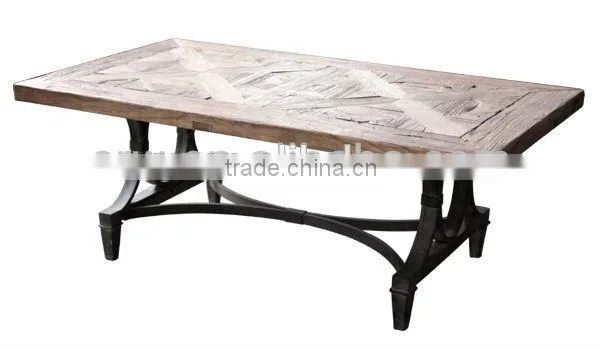 DT-4061 Morden Recycle Elm Dining Table Set photo-4