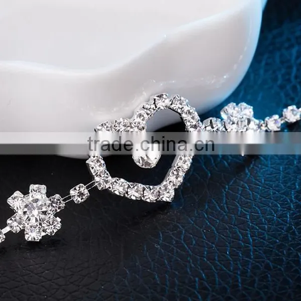 Romantic Heart Shape Bracelet Silver Plated Bracelet for Lover Wedding Gift photo-4