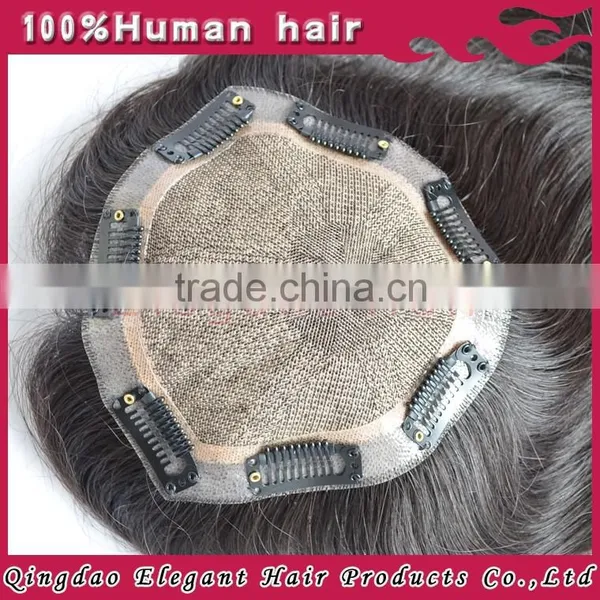 Silk Top 100% Super Quality Human Remy Hair Toupee photo-5