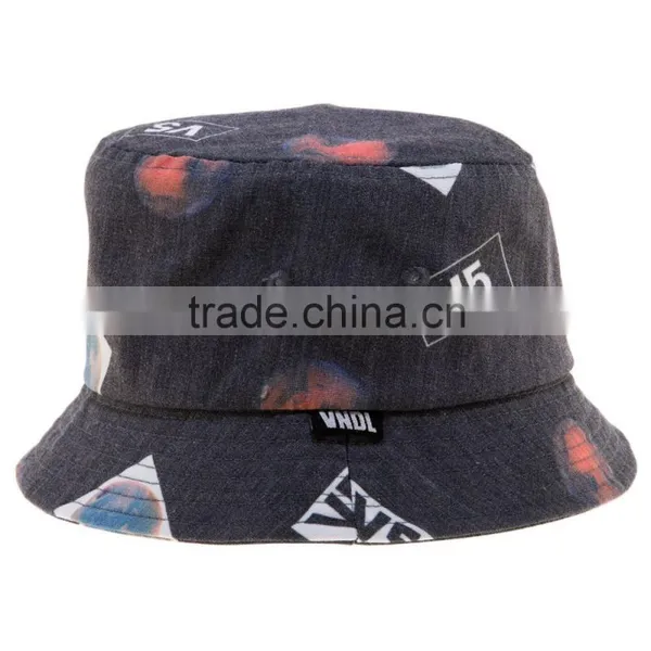 Vintage Denim Casual Bucket Hats Mens Custom Bucket Hats Bulk photo-2
