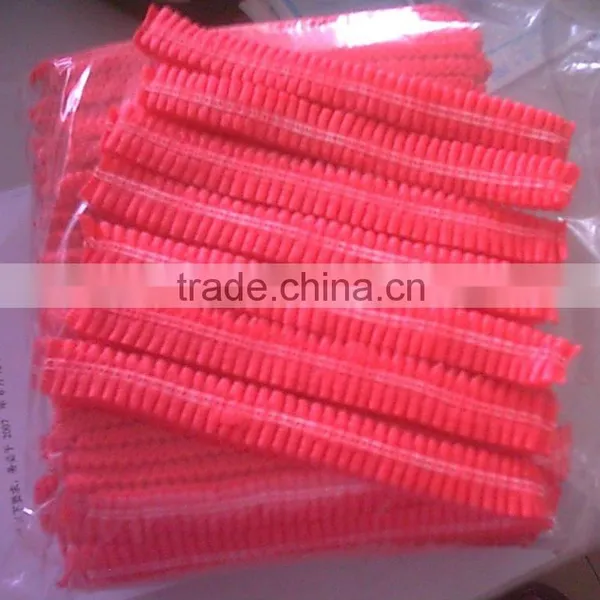 Disposable Red PP 14g/m2 Non Woven Mob Caps 18" 19" 20" 21" 24" Double Elastic Latex Free photo-3
