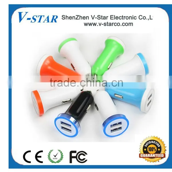 Dual USB Car Charger for IPad Colorful Dual Usb Car Charger/electric Wheelchair Charger/cigarette Lighter/new Products South Kor photo-2