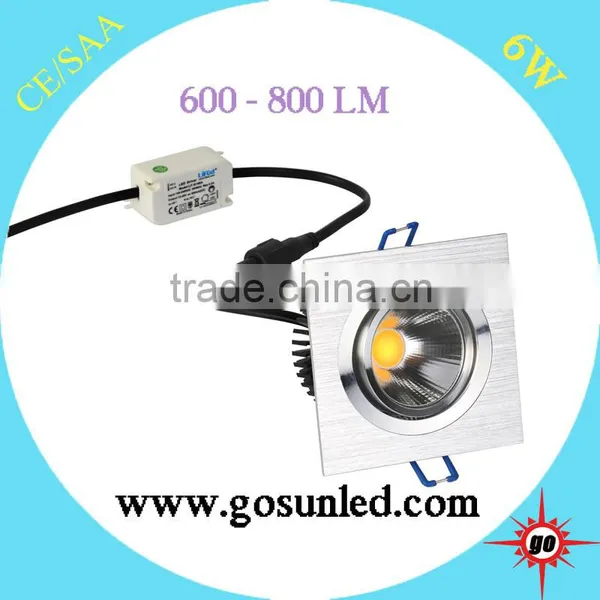 Factory square 6w led cob downlight indoor recessed downlight