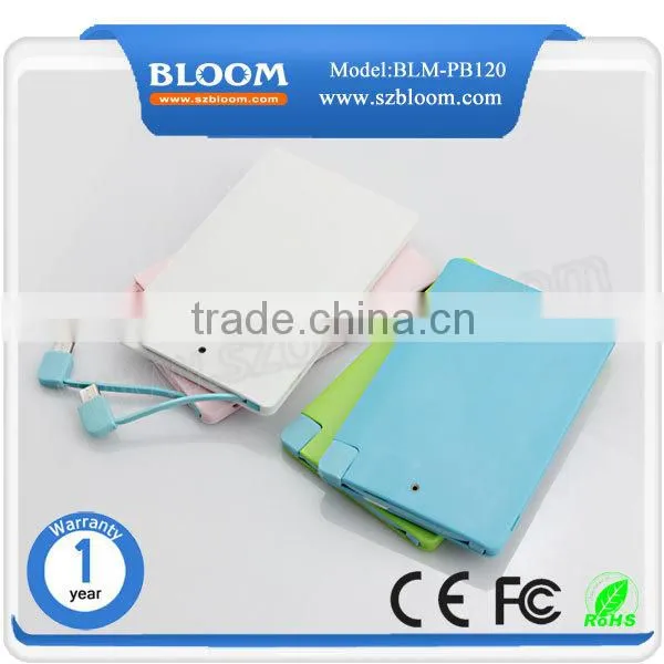 With Charging Cable Power Bank 4000mah for Iphone ,cheapest Oem Brand Credit Card Power Bank 4000mah for Iphone photo-6