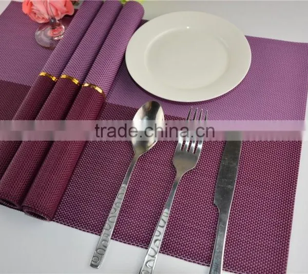 2015 New Fashion Swallow Gird PVC Placemat Modern Purple Plastic Square Restaurant Tableware Bowl Pad Table Mat photo-3
