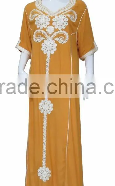 the Newest Short Sleeves Big Area Rope Embroidery Slip in Hem Maxi Dress photo-2