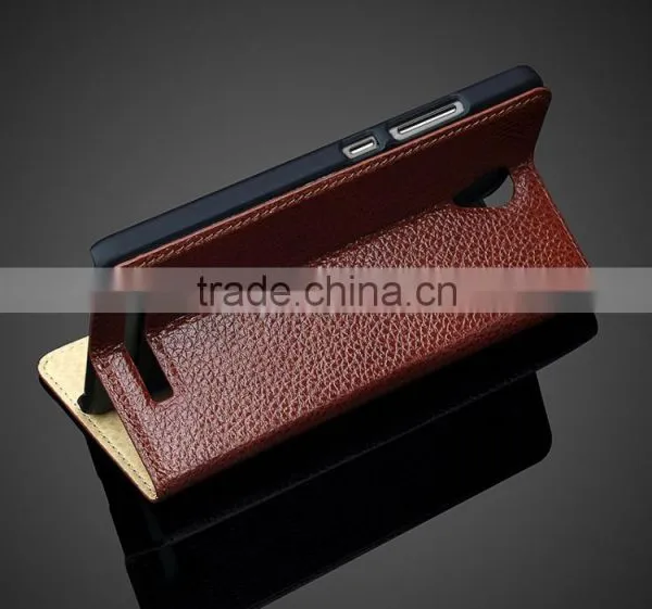 Simple Series Genuine Leather Case Flid Cover Case For Xiaomi Red Mi Note 2 Flid CASE With Six Colors MT-4375 photo-4