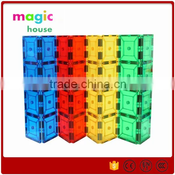 Playmags 2016 Magnetic Building Set Blocks Magnetic Construction Toys Magna Tiles Educational Toys 56pcs Set