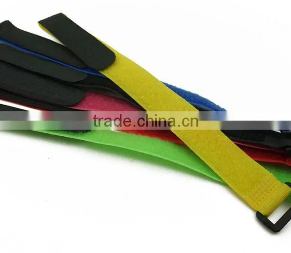 Nylon Buckle Adjustable Hook And Loop Straps Belt Wrap Cable Tie photo-5