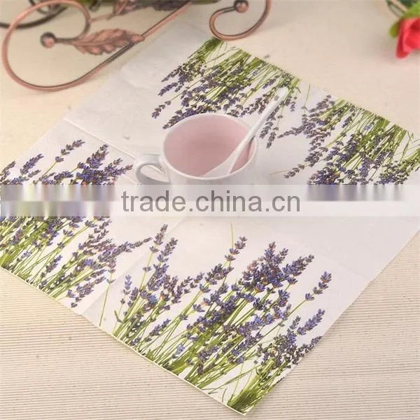 20pcs Spring Purple Lavender Flowers Printed Paper Napkins Food-grade Tissue for Coffee Shop Table Accessories Party Placemats photo-4