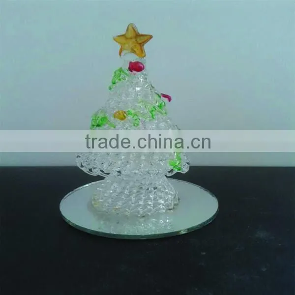 Pink Drawbench Lighted Glass Christmas Tree photo-3