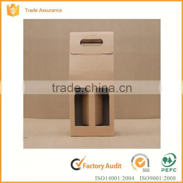 2016 Popular Custom Design Kraft Paper Wine Boxes