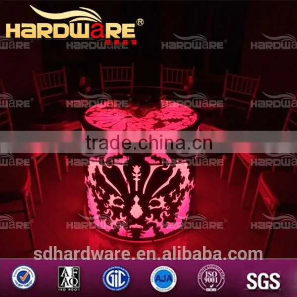 Stainless Steel and Glass Half Round Bar Table / Used Bar Tables photo-6