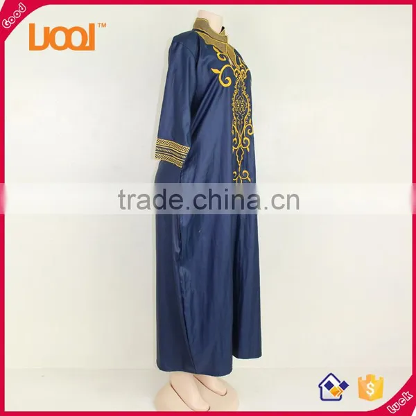NEW African Women Blue Dashiki Traditional Dress 2 Pocket photo-3