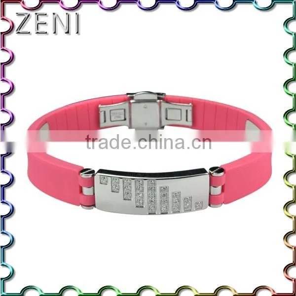 2016 Most Popular Silicone 316L Stainless Steel Energy Fashion Bracelet photo-3