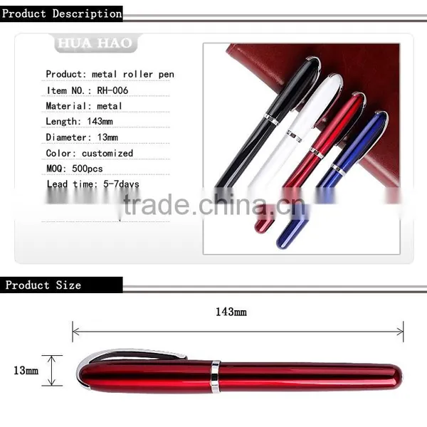 Cheap Advertising Promotional Metal Roller Pen With Logo Print High Quality Promotional Roller Pen photo-2