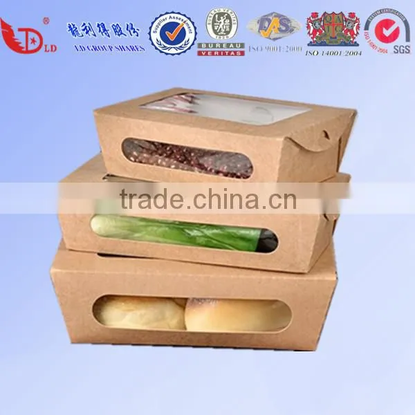Disposable Custom Printed Food Kraft Lunch Paper Box for Food Packaging photo-3