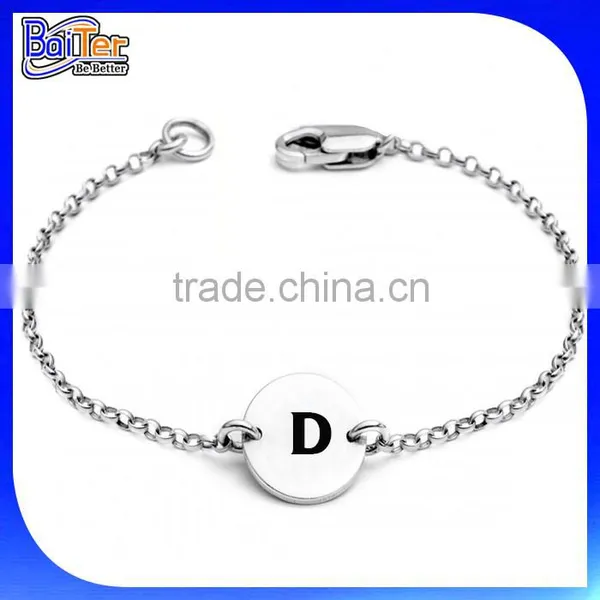 Custom Fashion 925 Sterling Silver Letter Bracelets With Letters photo-2