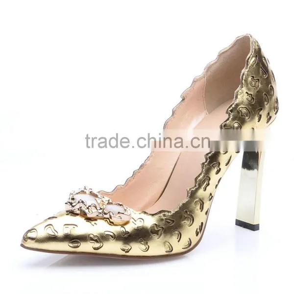 2016 Fashionable Golden Women High Heels photo-4