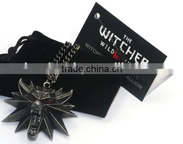 New Arrival Melone Retro The Witcher 3 Necklace With Red Eye Wolf Head Pendant Quality Choice photo-5