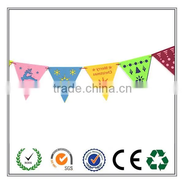Wholesale Colorful Felt Christmas Flag for Home Decoration