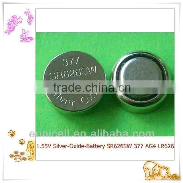 Mercury Free Eunicell 377 SR626 AG4 1.55V Silvery Oxide Watches Battery