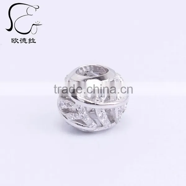 z Ilver Silver cz Iamond Diamond Pave Bead photo-2