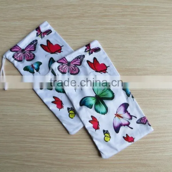 Heat Transfer Printing Microfiber Pouch With Single Drawstring for Eyeglass/phone/camera photo-2
