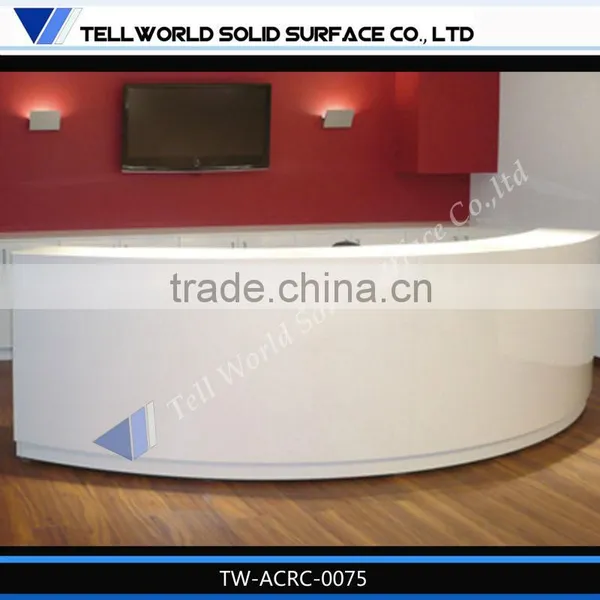New Arrival Marble Reception Counter Beauty Curved Salon Reception Desk