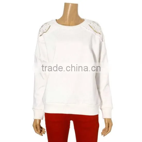 100 Cotton Plain Sweatshirts Without Hood For Women