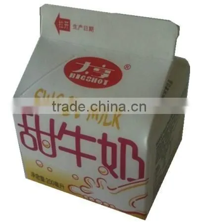 Gable Top Carton for Pasteurization Milk and Beverage