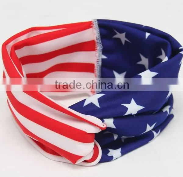 The New Baby Children's Hair Accessories National Day Flag Models Rabbit Ears Bow Cross With the New Foreign Trade photo-6