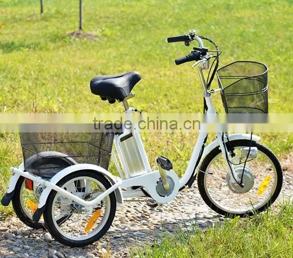 2015 Fashion Pedal Assisted Electric Tricycle With Front and Rear Baskets photo-3