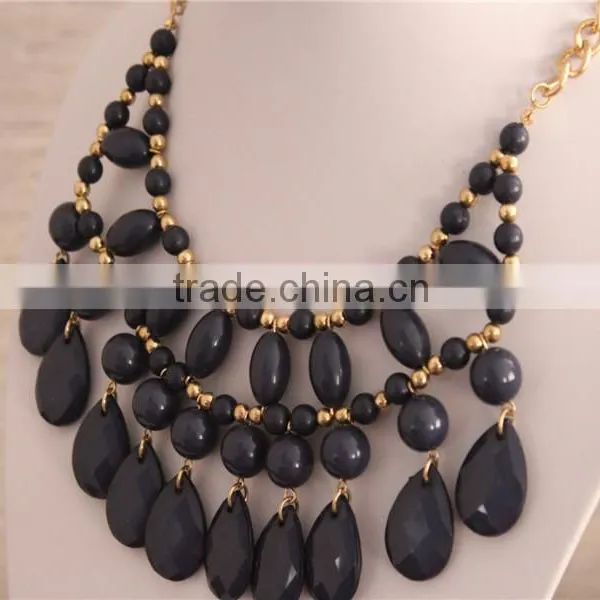Fashion Dark Color Acrylic Beads Necklace Women Necklace Jewelry photo-5