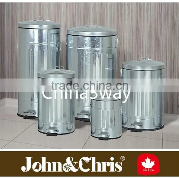 Galvanized Foot Pedal Bin