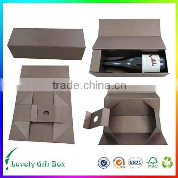 New Luxury High Quality Hand Made Matt Rigid Flat Foldable Wine Box