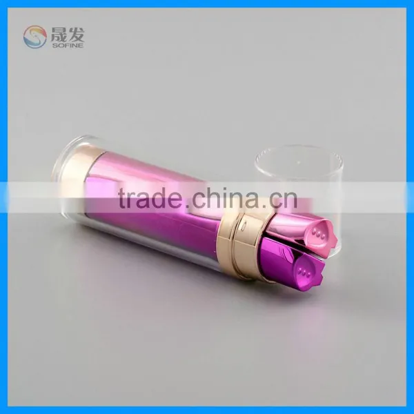 Luxury Cosmetic Double Tube Lotion Pump Bottle photo-4