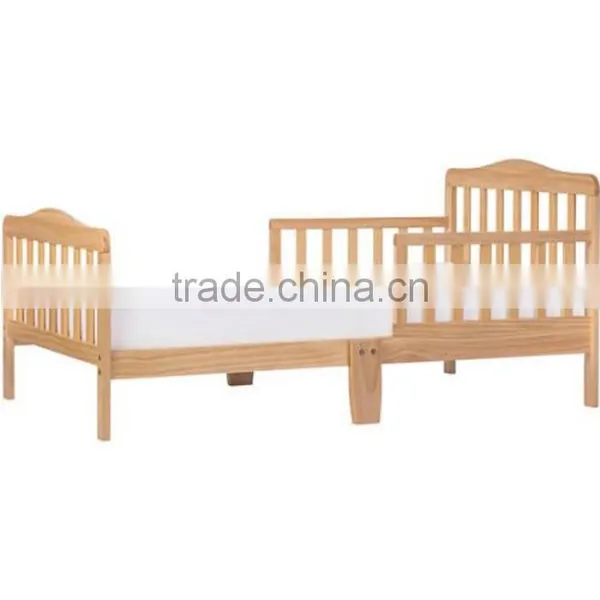 Cheap Price Pine Wood Natural Color Baby Toddler Bed photo-2