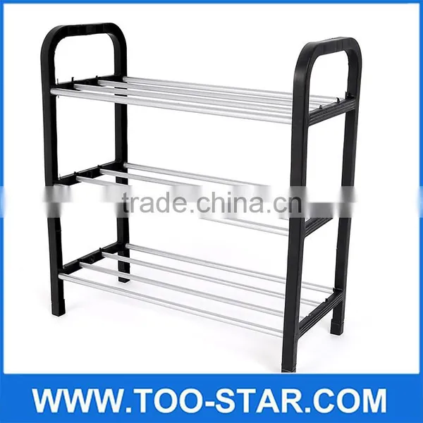 Popular Combination Environmental Plastic Home 4 Tier Shoes Rack Shelf Storage Organizer Metal Pipe Stand Holder Shelves photo-2