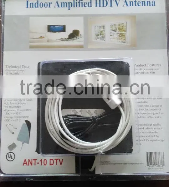 Digital Indoor TV Antenna With Amplifier Flat High Gain DVB-T/T2 VHF/UHF Amplified TV Antenna 50 Miles Range photo-6