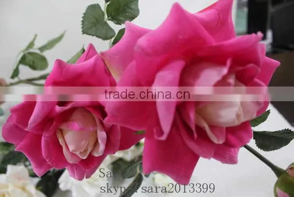 Bulk Artificial Fake Rose Flower Five Heads Royal Blue Flower Rose photo-5